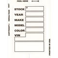 Car Dealer Depot Versa-Tag Kleer-Bak Stock Stickers, 3" X 4", 100 Per Box: White Pk 425